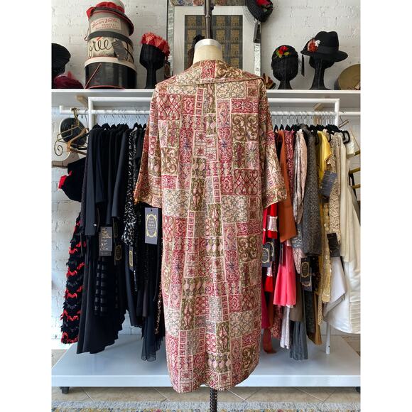 vintage 1950s atomic print smock, 50s housecoat robe loungewear, rockabilly 38 - Picture 10 of 10